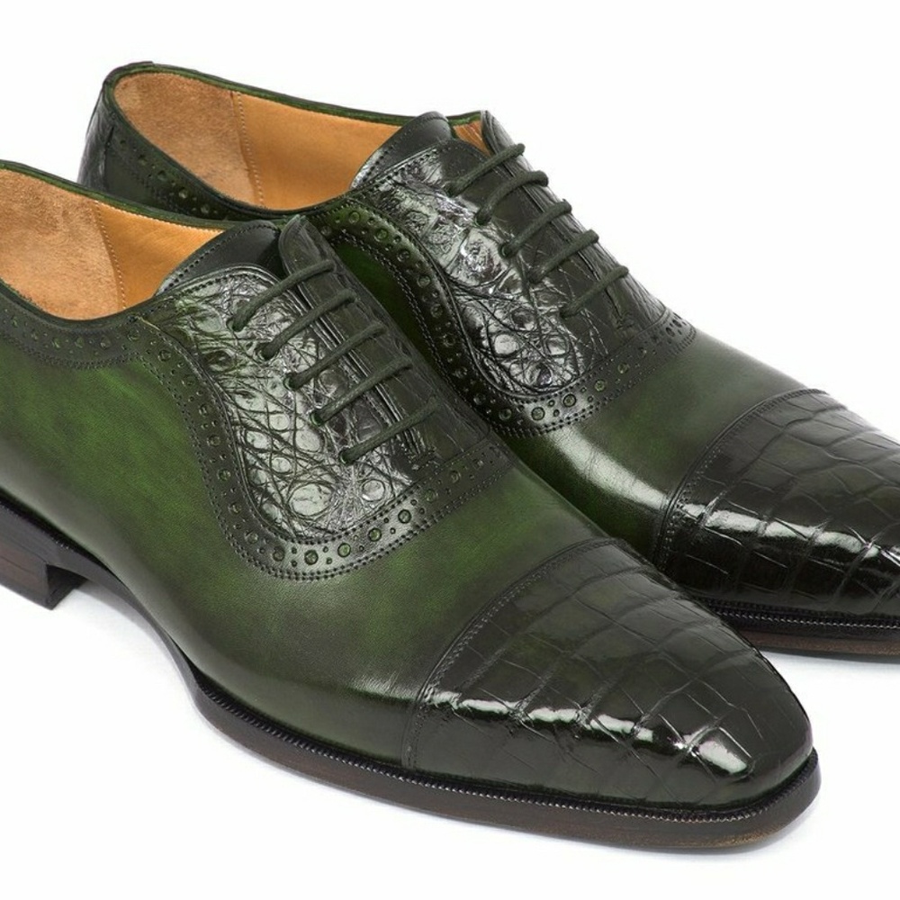 Paul Parkman Men's Green Genuine Crocodile & Calfs